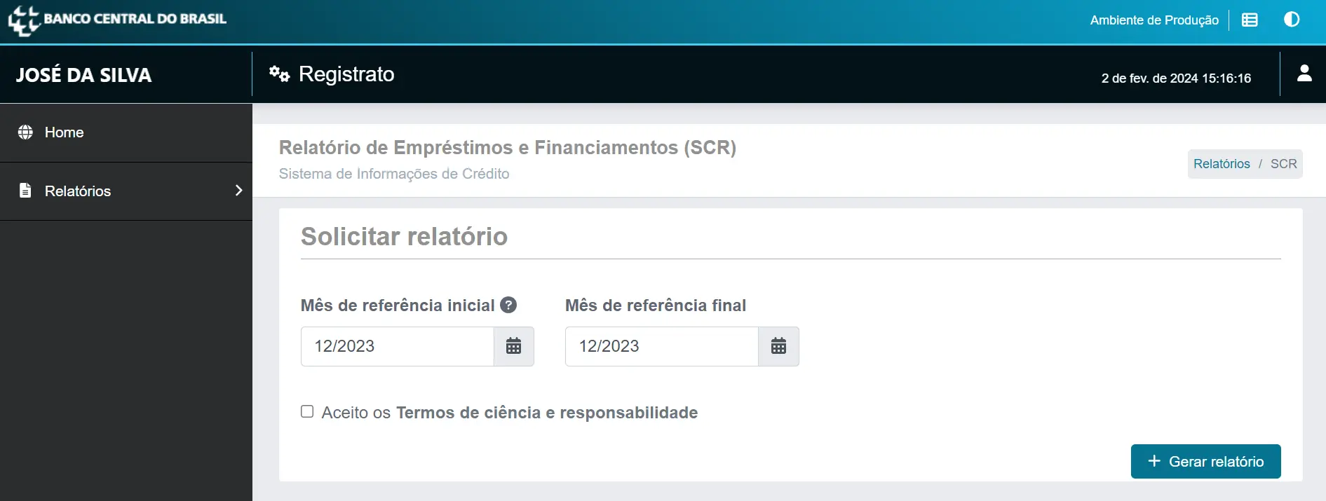 Consultar Empréstimos e Financiamentos